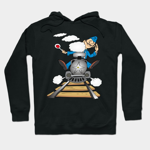 old steam locomotive Hoodie by drawn freehand